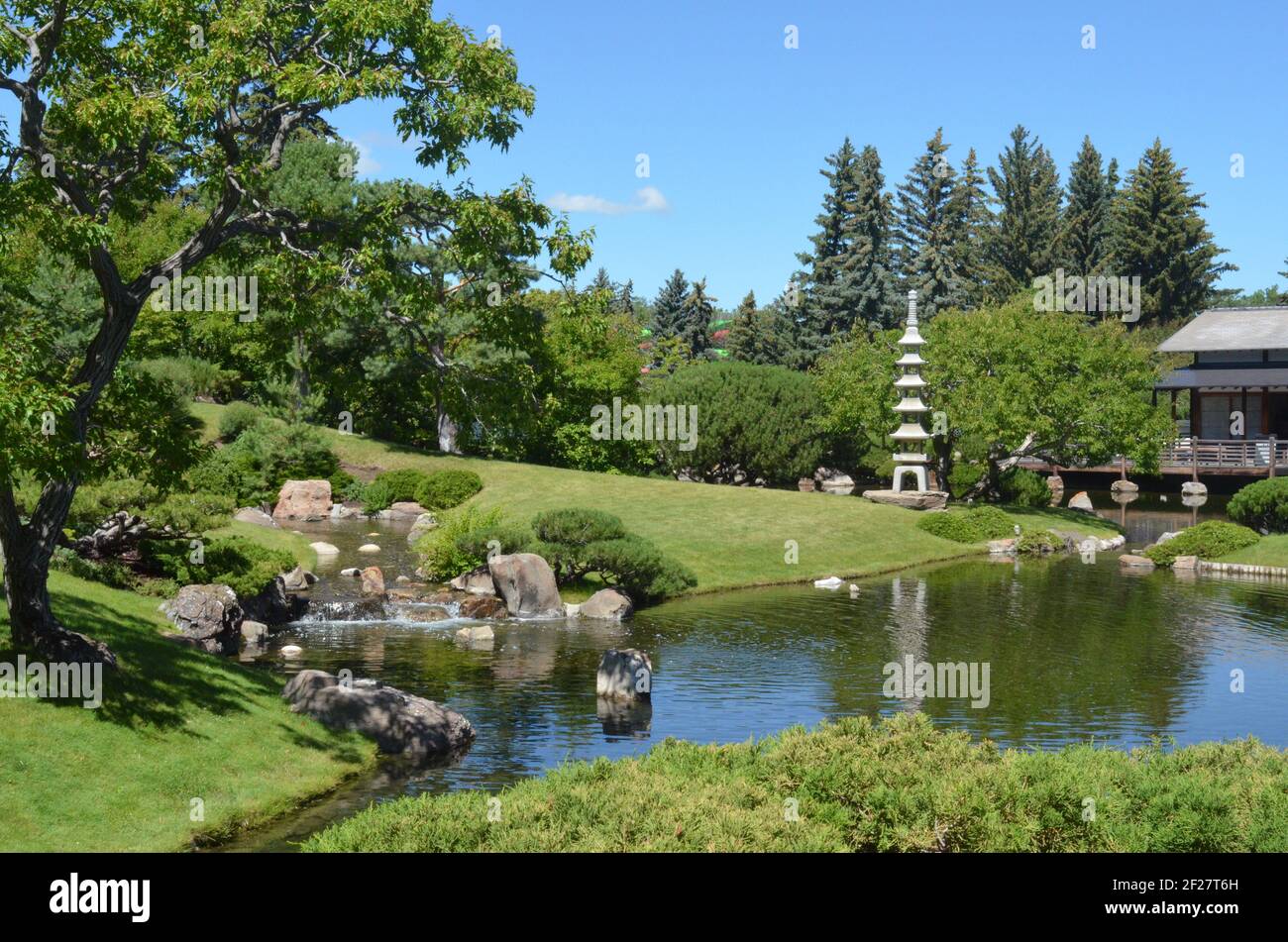 Vues sur le jardin japonais Nikka Yuko à Lethbridge, Alberta Canada Banque D'Images