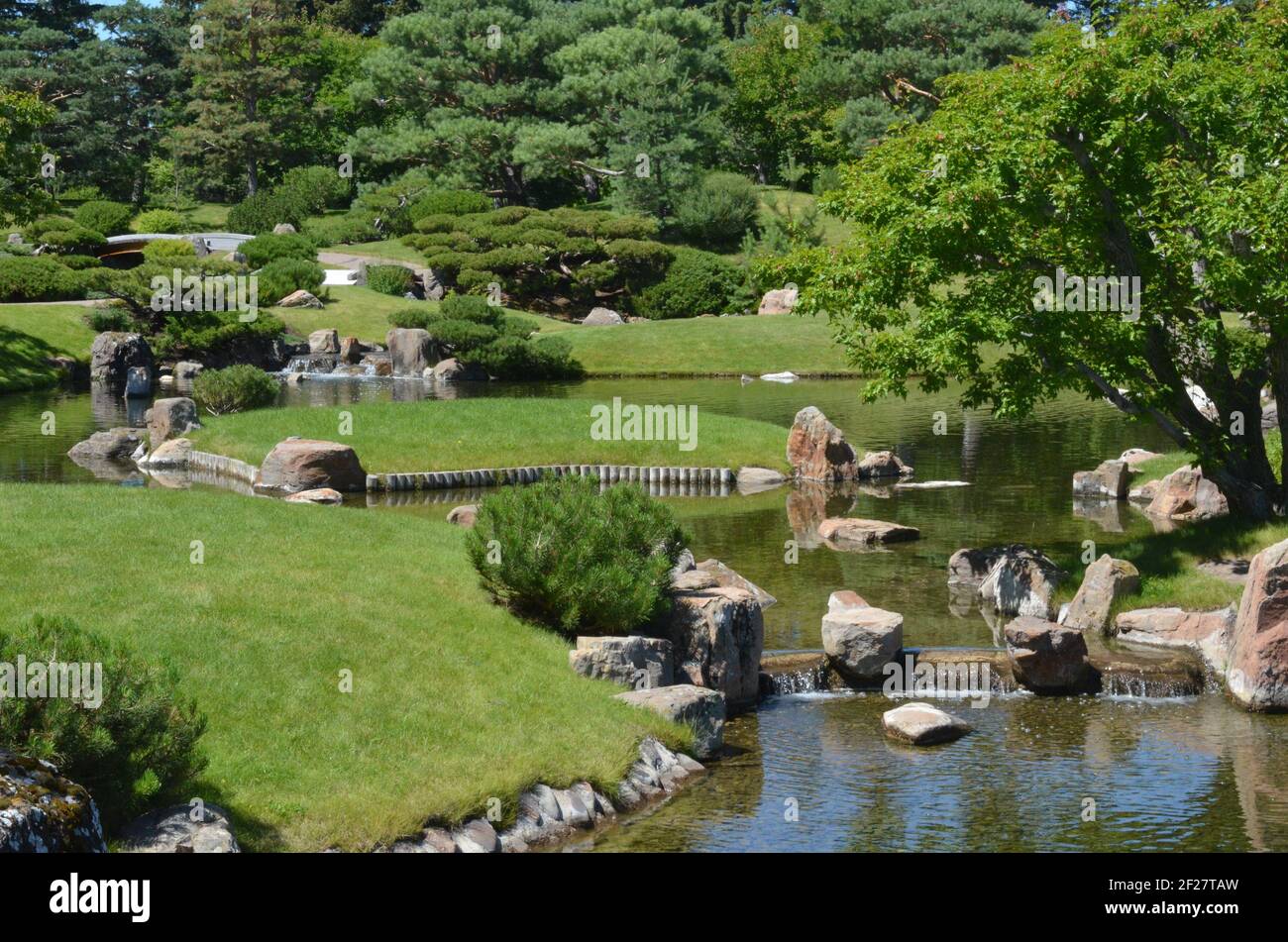 Vues sur le jardin japonais Nikka Yuko à Lethbridge, Alberta Canada Banque D'Images