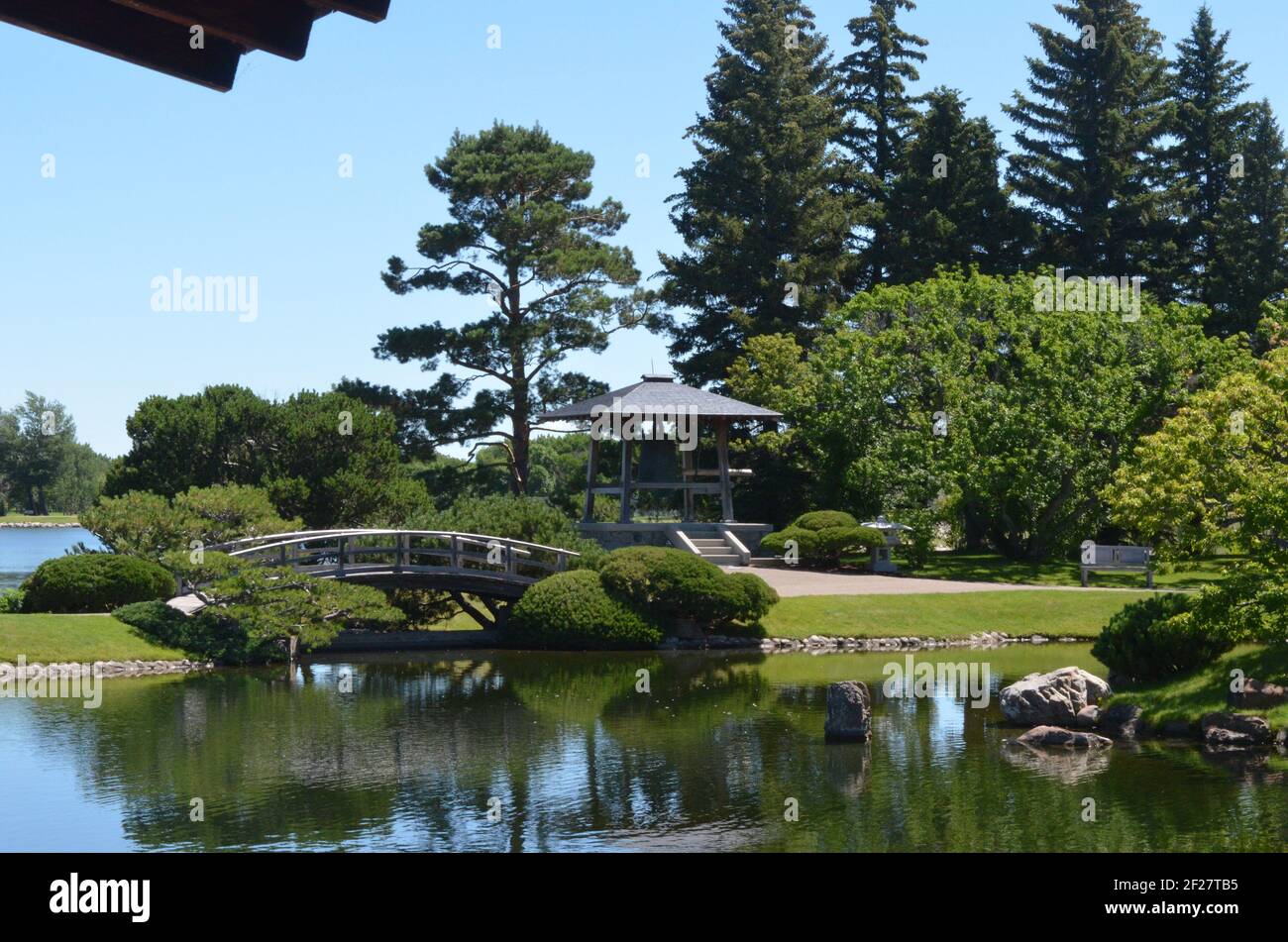 Vues sur le jardin japonais Nikka Yuko à Lethbridge, Alberta Canada Banque D'Images