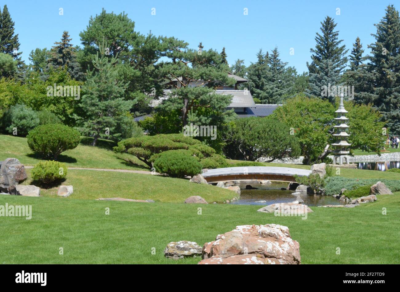 Vues sur le jardin japonais Nikka Yuko à Lethbridge, Alberta Canada Banque D'Images