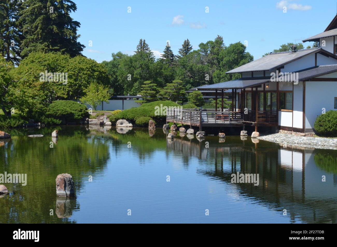 Vues sur le jardin japonais Nikka Yuko à Lethbridge, Alberta Canada Banque D'Images