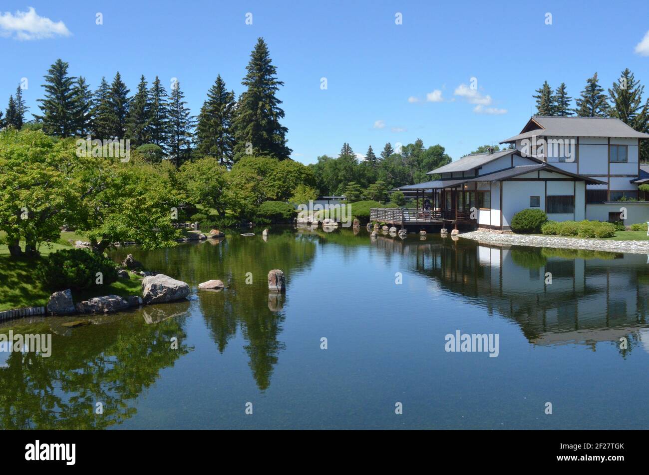 Vues sur le jardin japonais Nikka Yuko à Lethbridge, Alberta Canada Banque D'Images