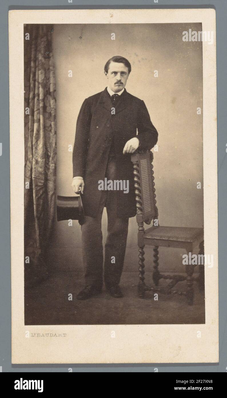 Portrait homme avec chapeau haut .. Banque D'Images