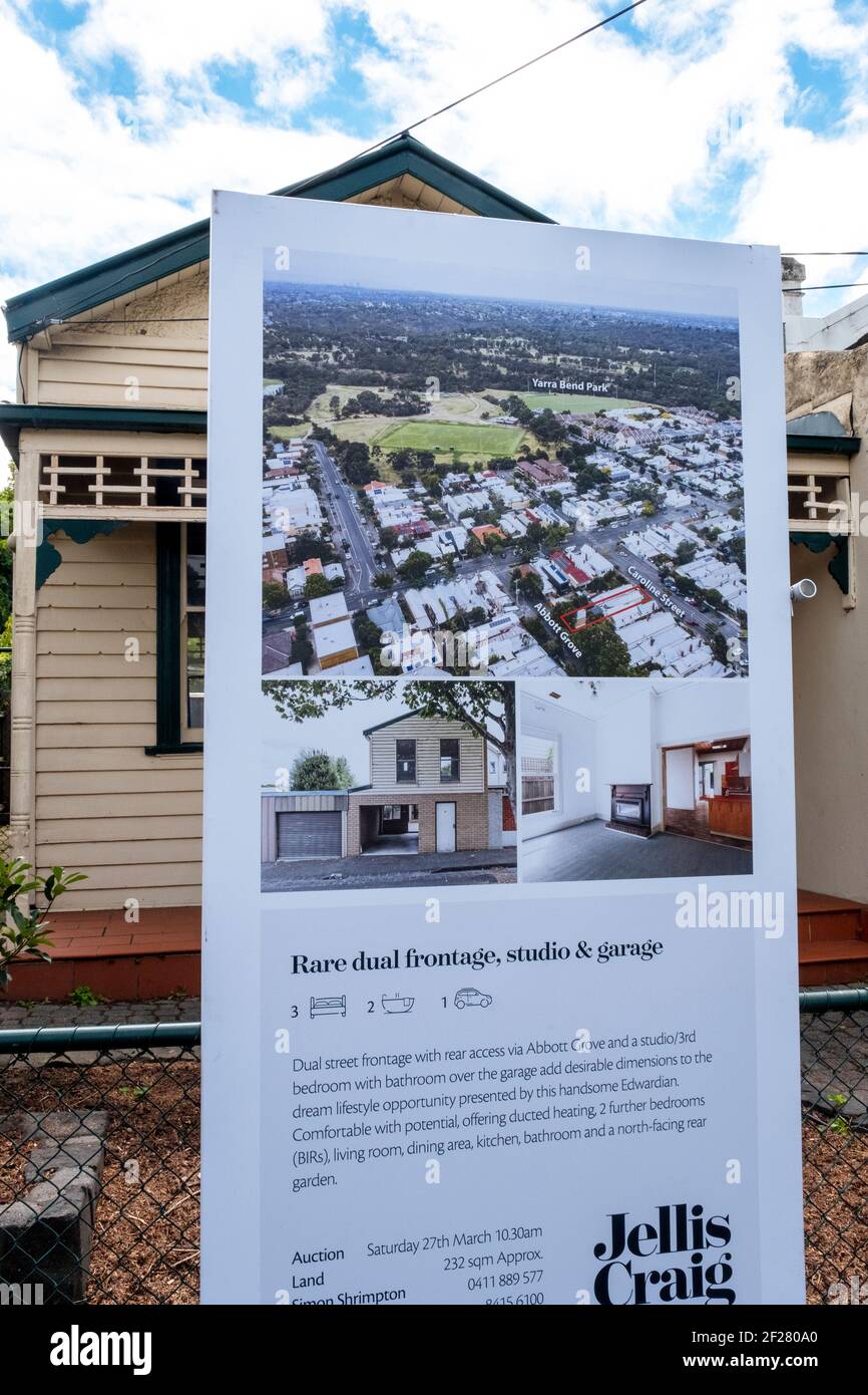 Panneau House for sale à Yarra City, Melbourne, Victoria, Australie Banque D'Images