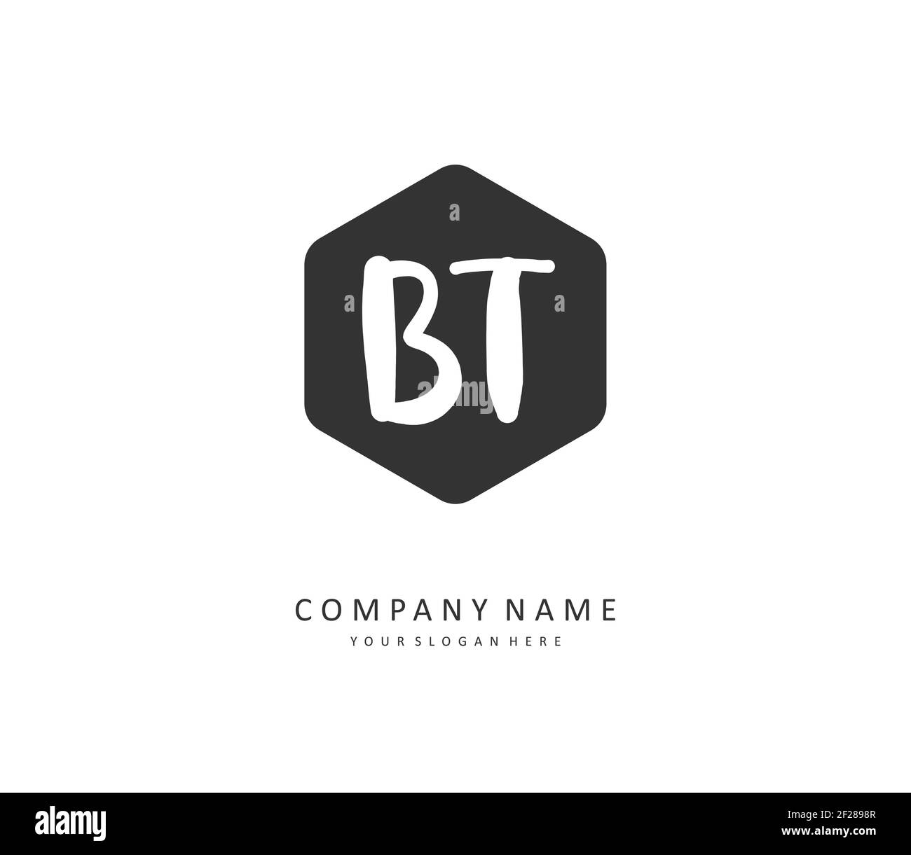 B T BT lettre initiale écriture manuscrite et logo de signature. Un concept d'écriture manuscrite logo initial avec élément de modèle. Illustration de Vecteur