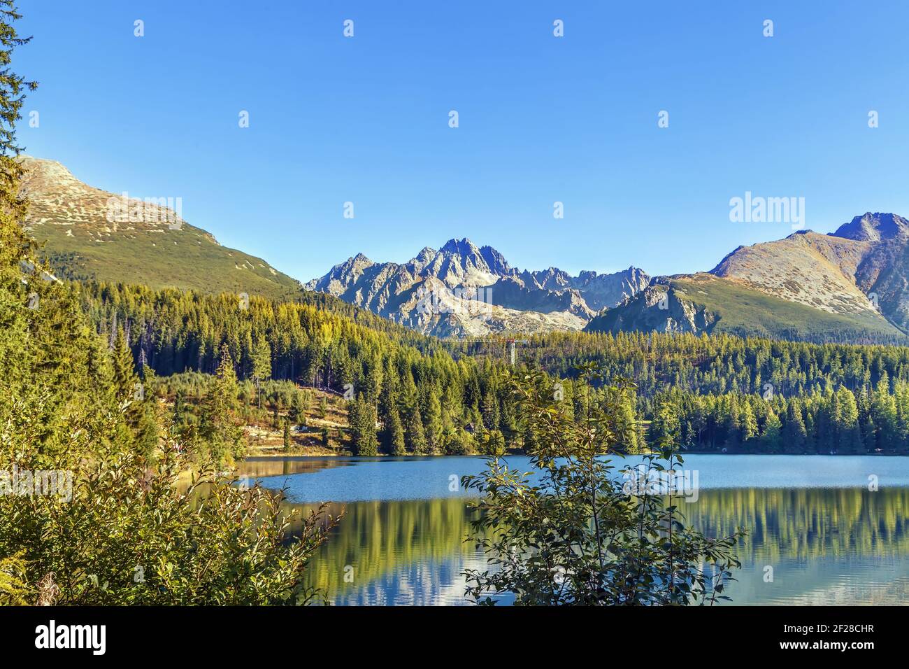 Strbske Pleso (lac), Slovaquie Banque D'Images