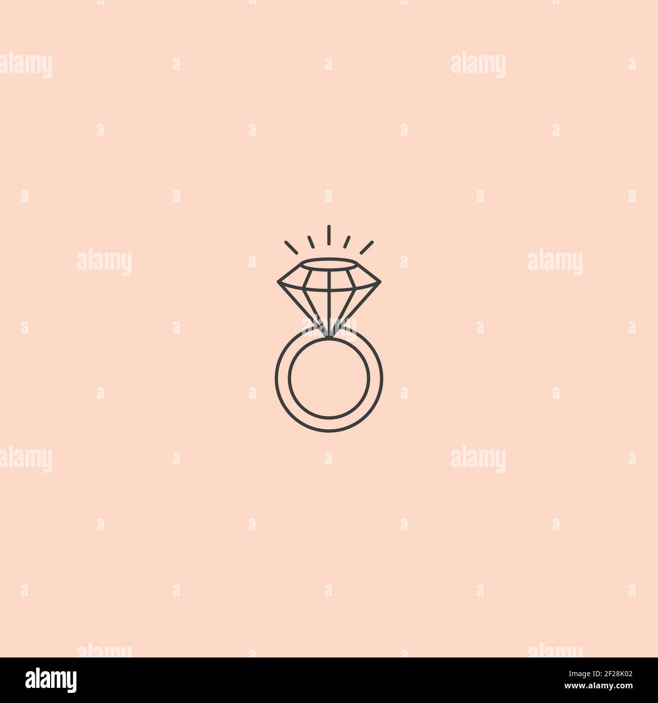 Bague avec logo Diamond modèles dans un style tendance linéaire et minimaliste. Emblèmes vectoriels Illustration de Vecteur