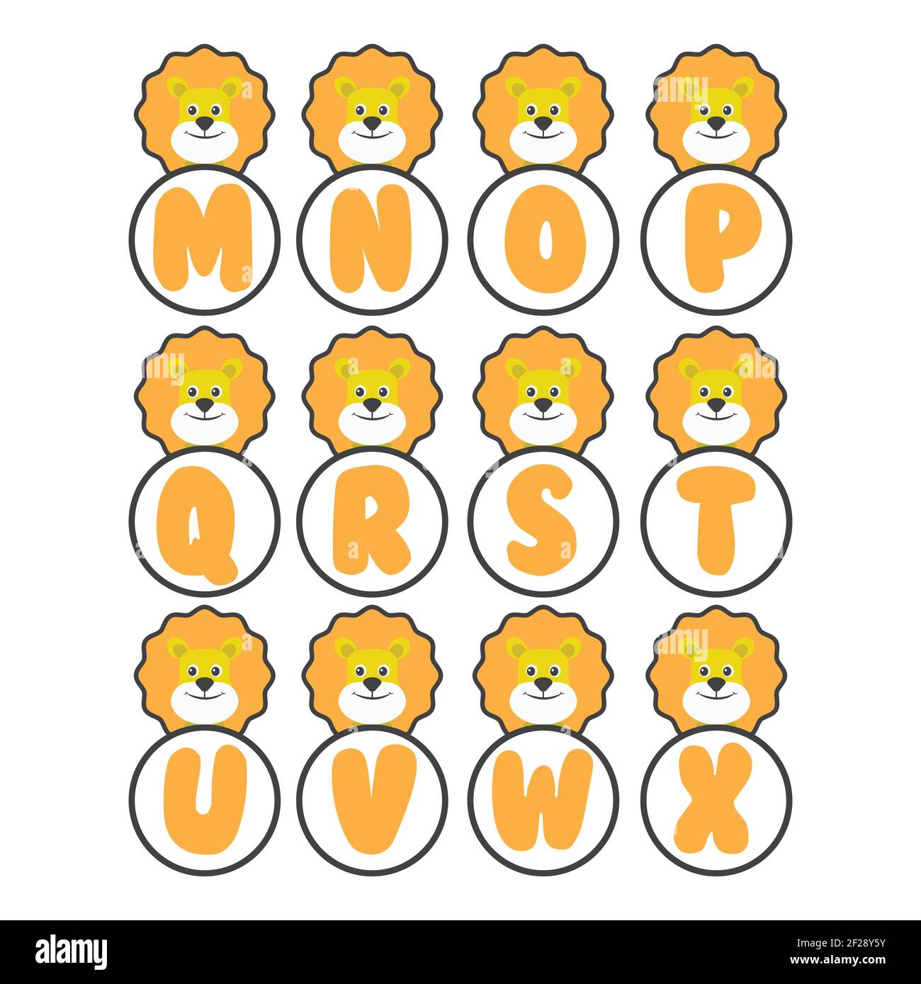 Collection d'alphabet Lion, illustrations vectorielles. Illustration de Vecteur