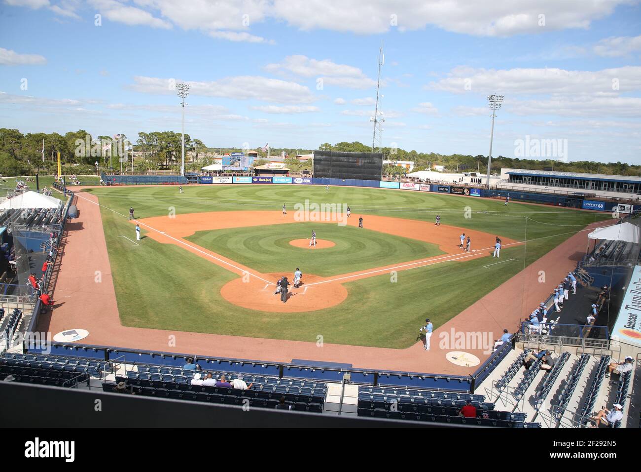 Mercredi 10 mars 2021, Port Charlotte, Floride; une vue d'ensemble du stade lors d'un match d'entraînement de pré-saison de la MLB au Charlotte Sports Park. Les Twins ont battu les rayons 6-2. (Kim Hukari/image du sport) Banque D'Images