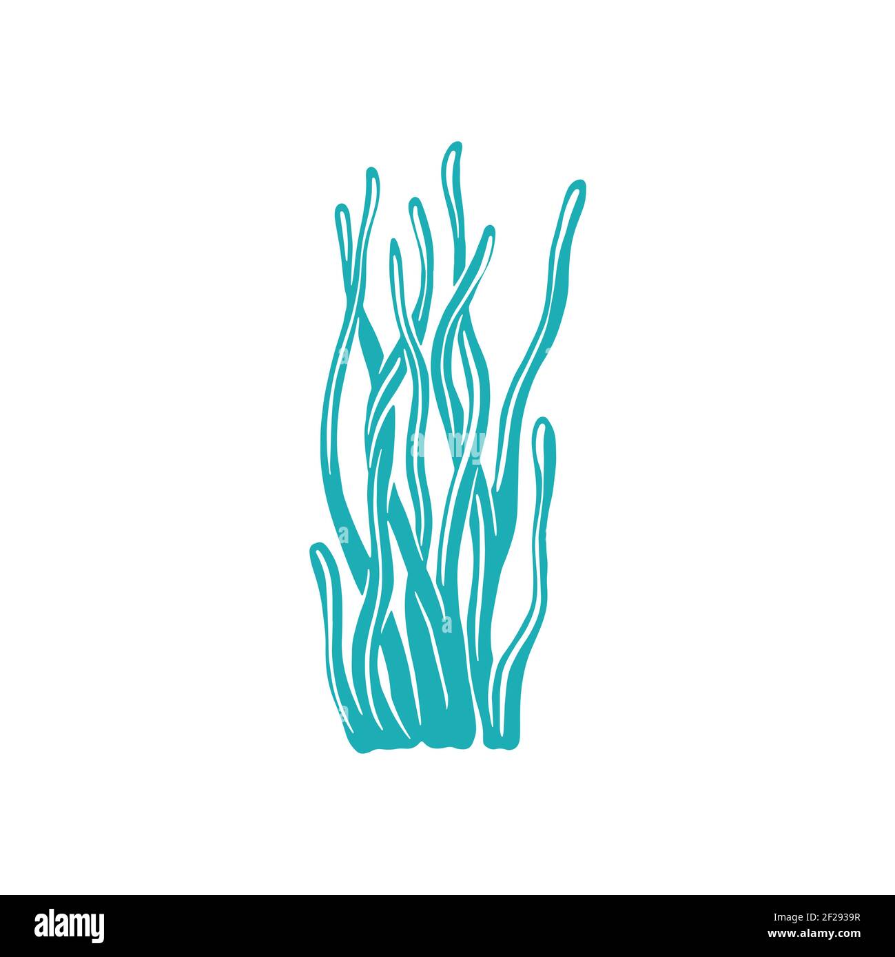 Corail cultivé au fond de la mer aquarium isolé et icône de décoration de fond de la mer. Plante vectorielle tropicale du fond marin, objet de vie marine. Algues, eau sous-marine Illustration de Vecteur
