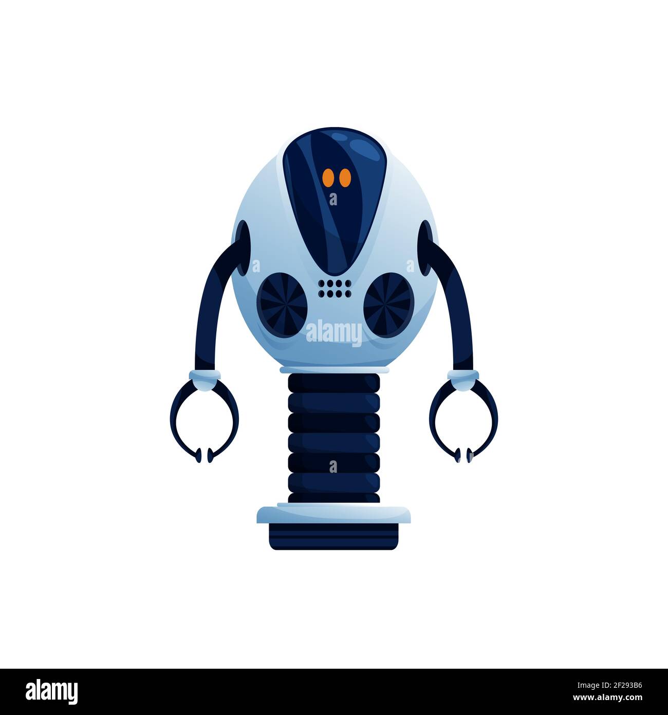 Chargeur de robot industriel avec griffes sur les mains et régulation de l'automatisation mécanique réaliste isolée du statif haut. Constructeur de robot vectoriel, fabricator Illustration de Vecteur