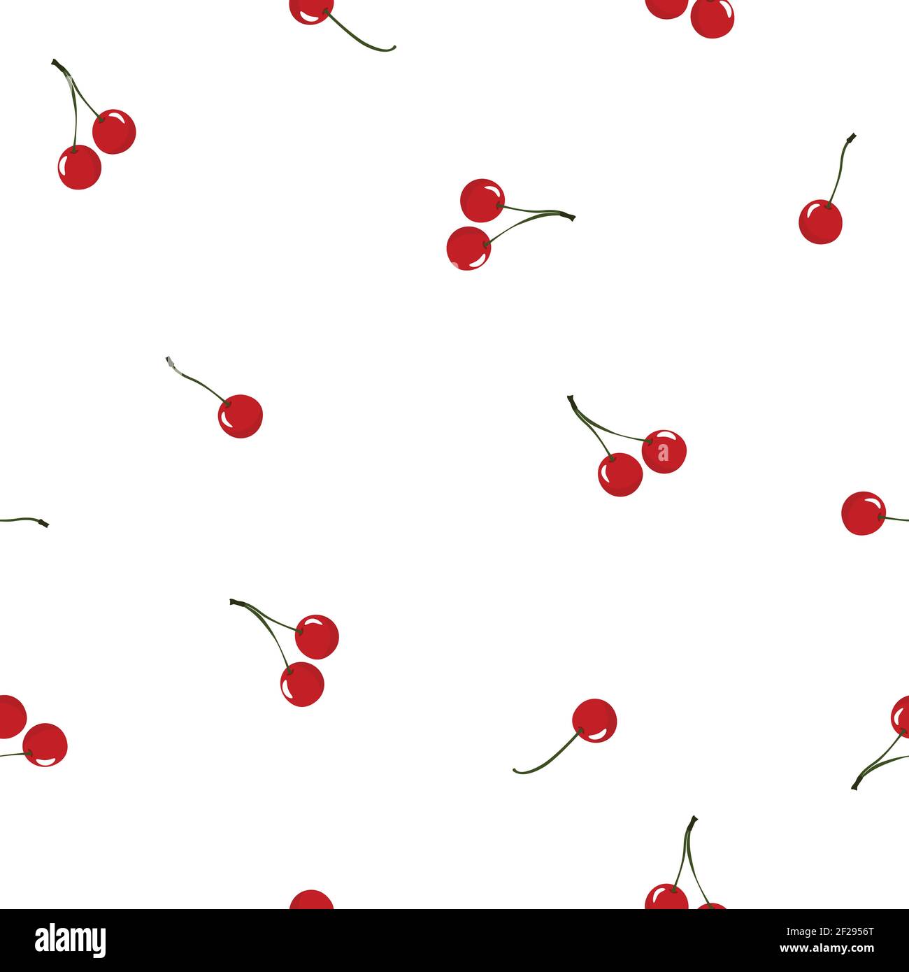 Motif sans couture avec cerises rouges sur fond blanc. Illustration vectorielle. Illustration vecteur lumineux d'été, idéal pour l'impression. Décoration alimentaire Illustration de Vecteur