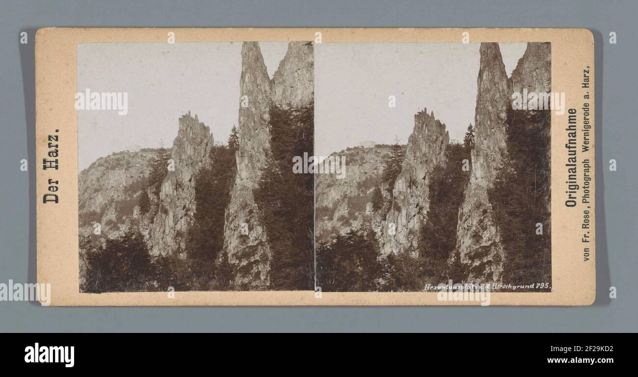 Montée à la sorcière de l'air de la sorcière ; place de sorcellerie a.d. Deerwrite; le harz .. Banque D'Images