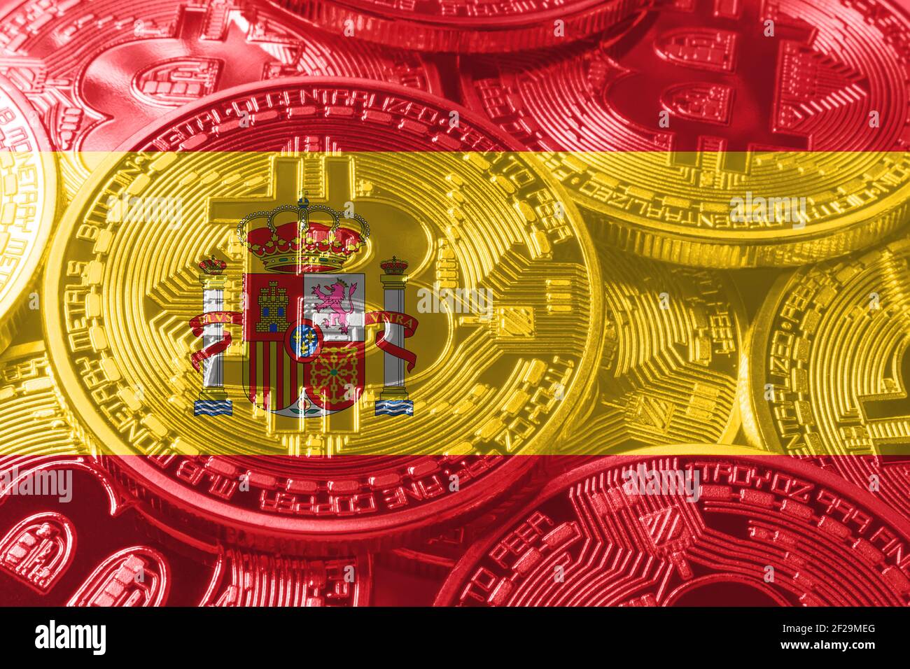 Drapeau bitcoin Espagne, drapeau national crypto-monnaie concept fond noir  Photo Stock - Alamy