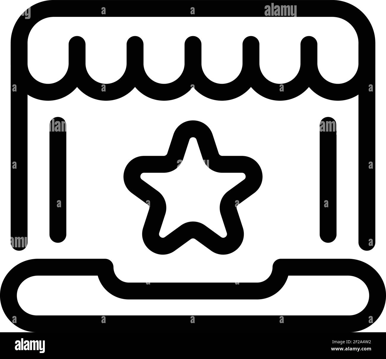 Icône de coupon en ligne Star. Outline star online voucher vector icon pour le web design isolé sur fond blanc Illustration de Vecteur