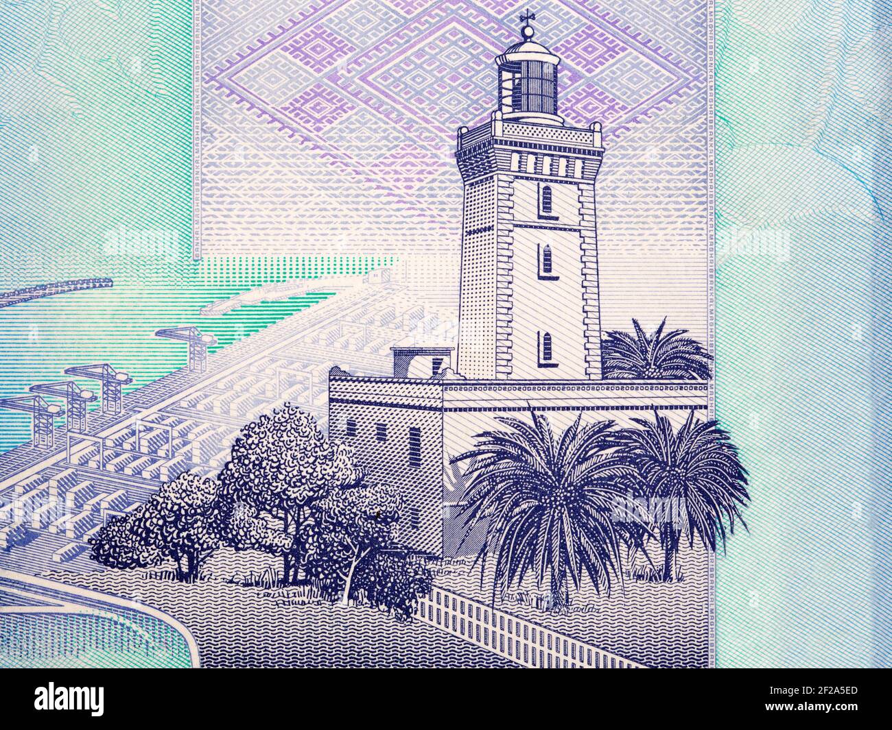 Phare de Cape Spartel à Tanger à partir de l'argent Banque D'Images