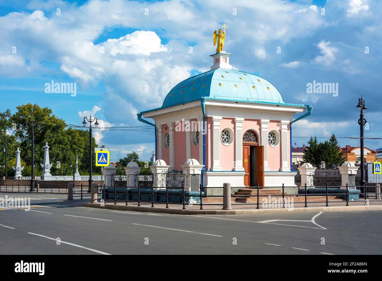 Tomsk, chapelle orthodoxe au nom de l'icône Iveron de la mère de Dieu dans la partie centrale de la ville Banque D'Images