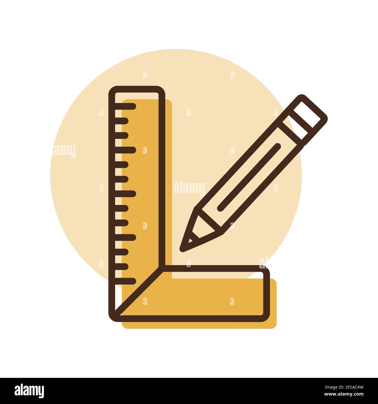 Icône de vecteur carré et crayon de menuisier. Construction, réparation et construction. Symbole graphique pour la conception de votre site Web, votre logo, votre application, votre interface utilisateur Illustration de Vecteur