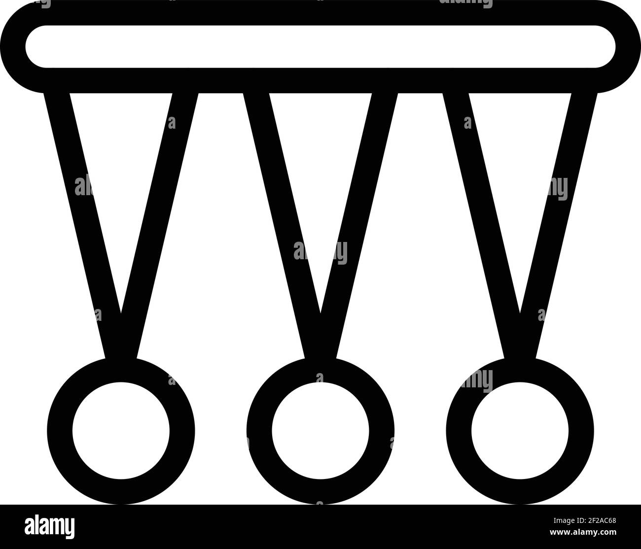 Icône de pendule à mouvement perpétuel. Contour symbole de vecteur de pendule de mouvement permanent pour la conception de sites Web isolée sur fond blanc Illustration de Vecteur