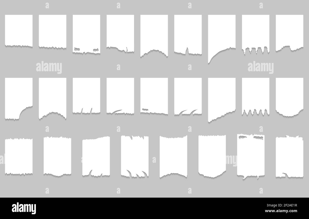 Jeu de papier déchiré et déchiré. Illustration vectorielle. Illustration de Vecteur
