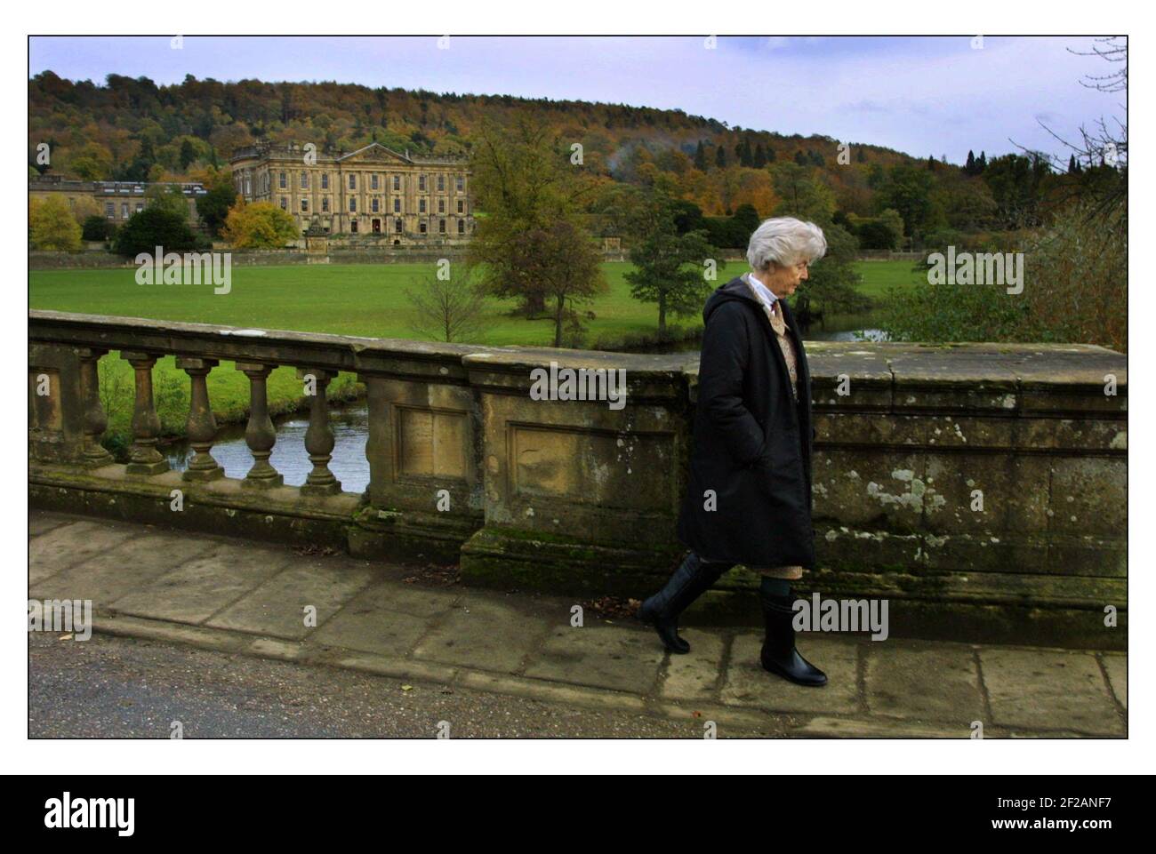 La duchesse du Devonshire... Deborah Mitford à son domicile Chatsworth Hall.pic David Sandison 7/11/2001 Banque D'Images