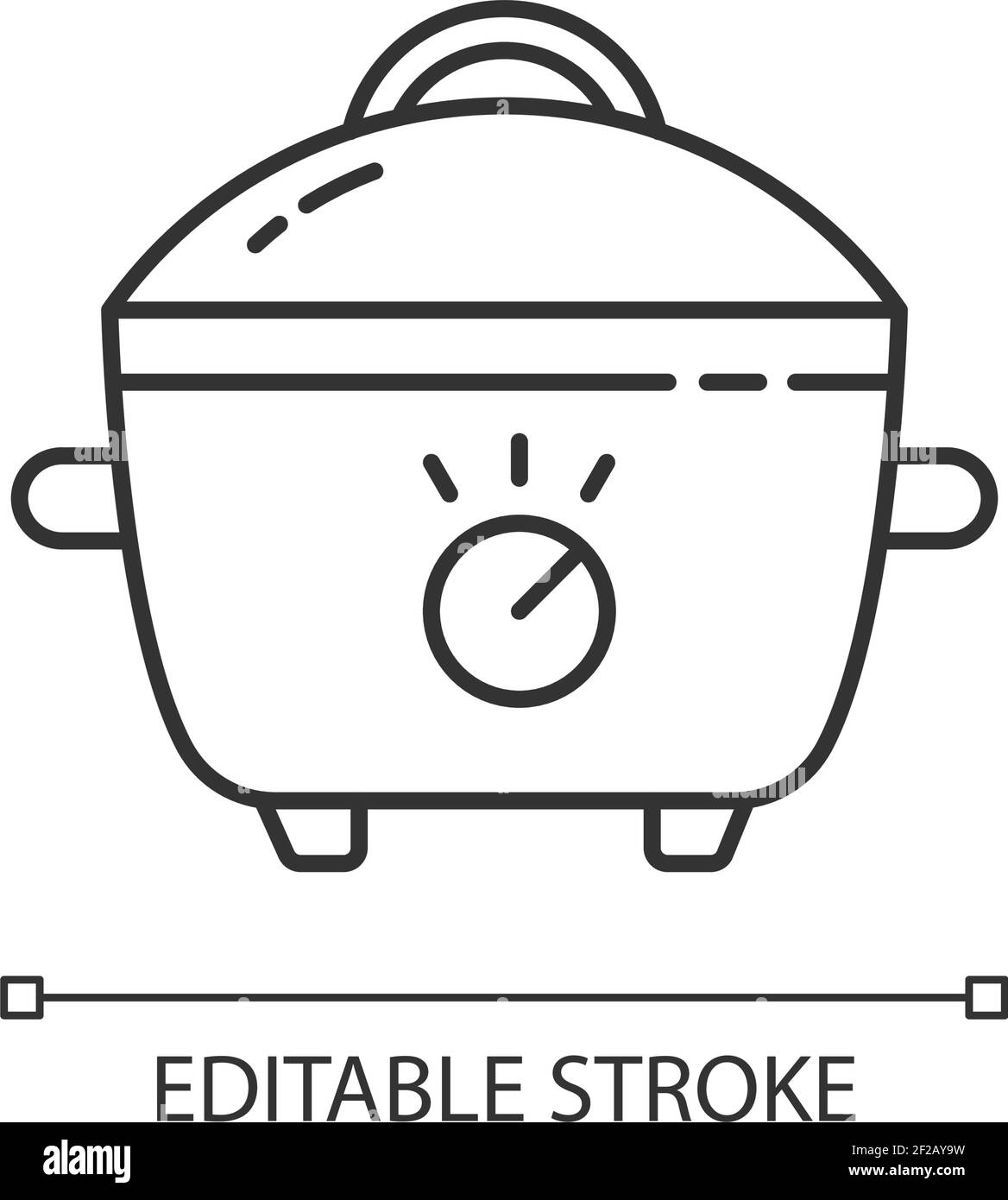 Icône linéaire pour cuisinière lente Illustration de Vecteur