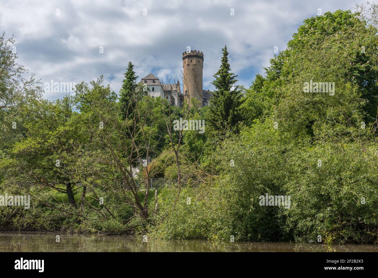 Château de Dehrn sur la rivière Lahn, Hessen, Allemagne Banque D'Images