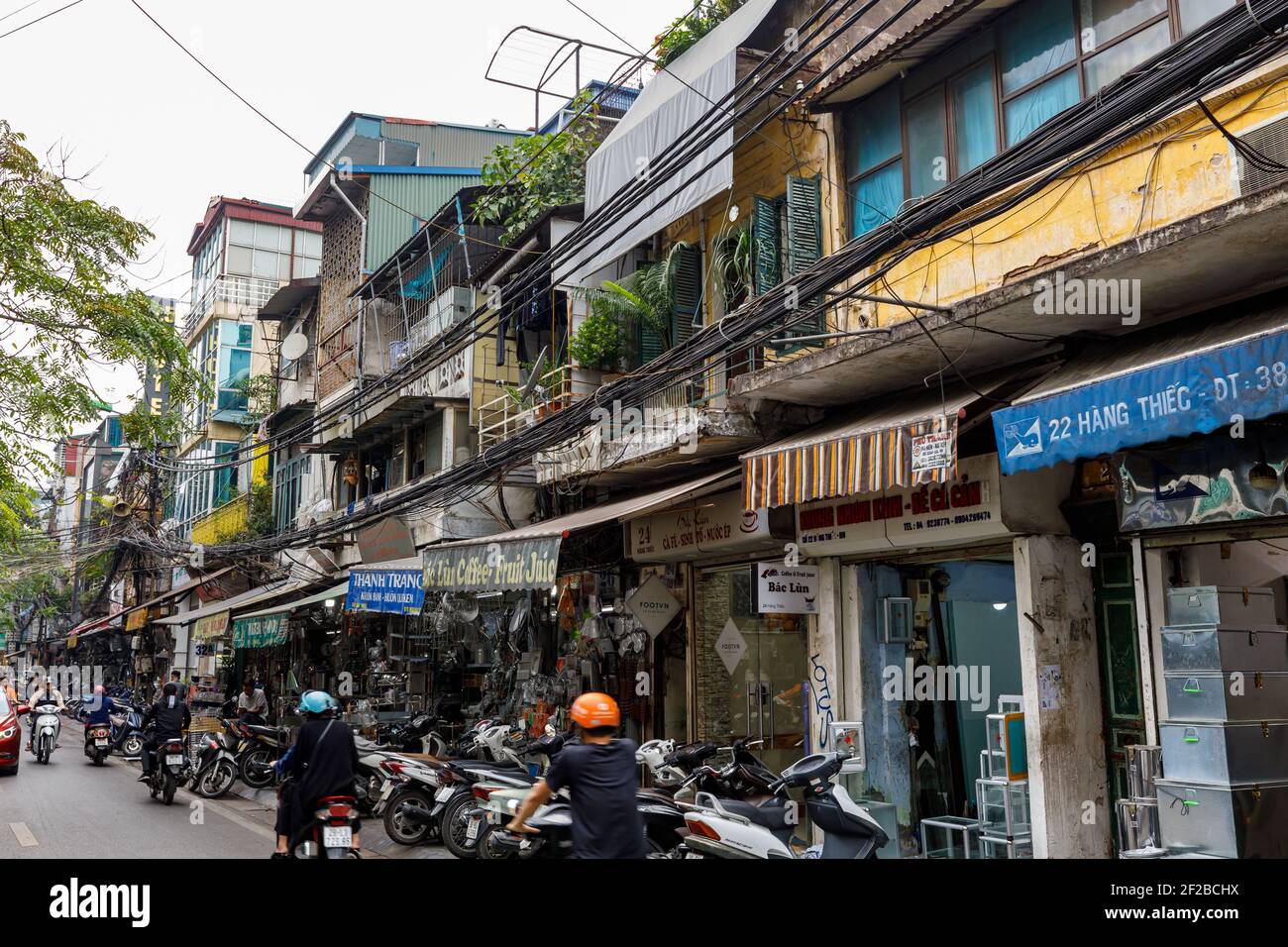Maisons du centre-ville de Hanoi au Vietnam Banque D'Images