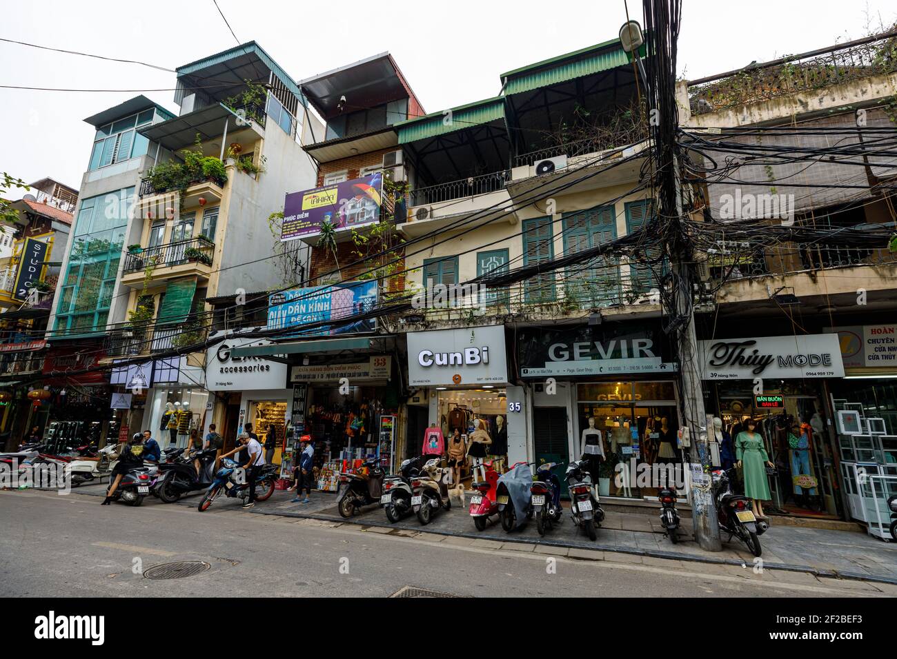 Maisons du centre-ville de Hanoi au Vietnam Banque D'Images