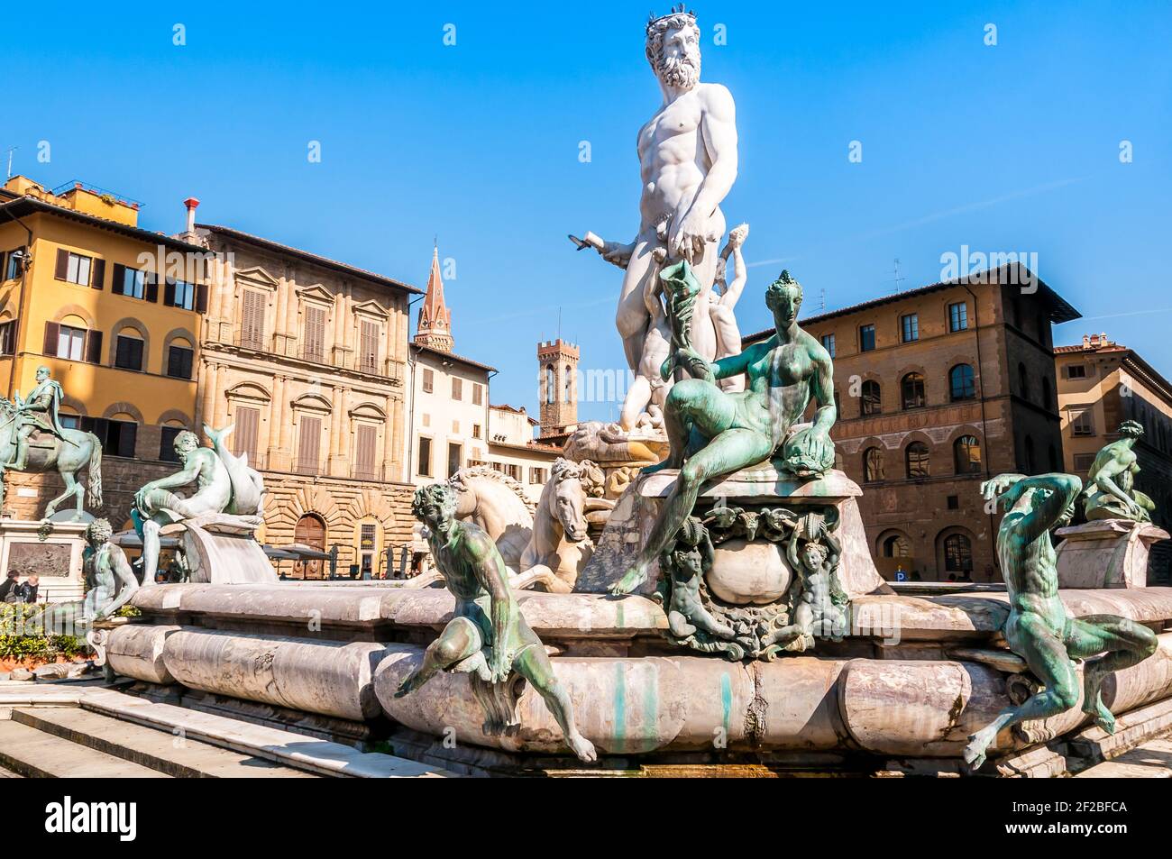 Fontaine de Neptune à Florence en Toscane, Italie Banque D'Images