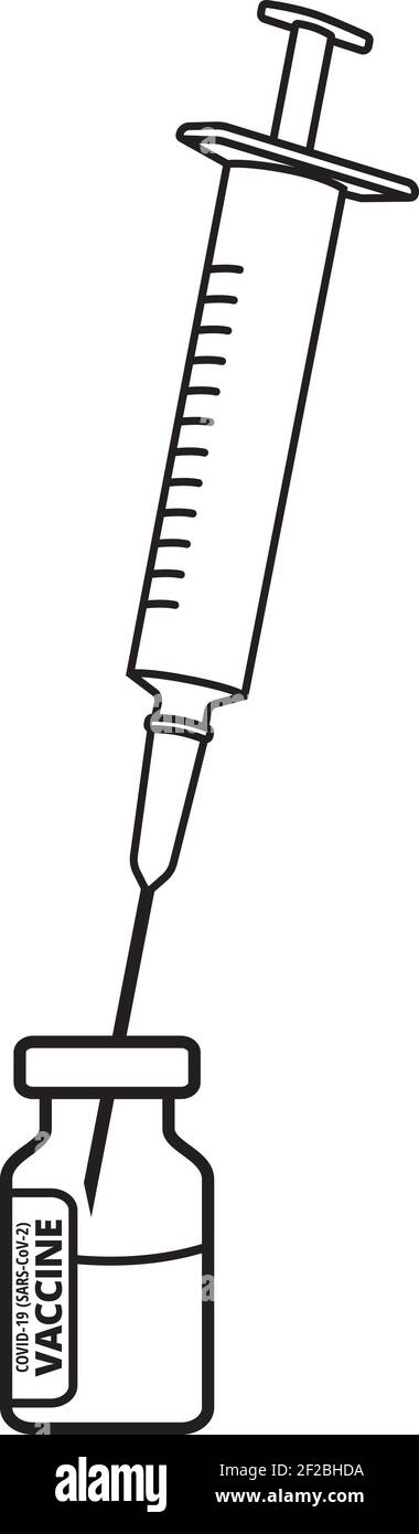 Flacon et seringue de vaccin Covid-19 du coronavirus Illustration de Vecteur