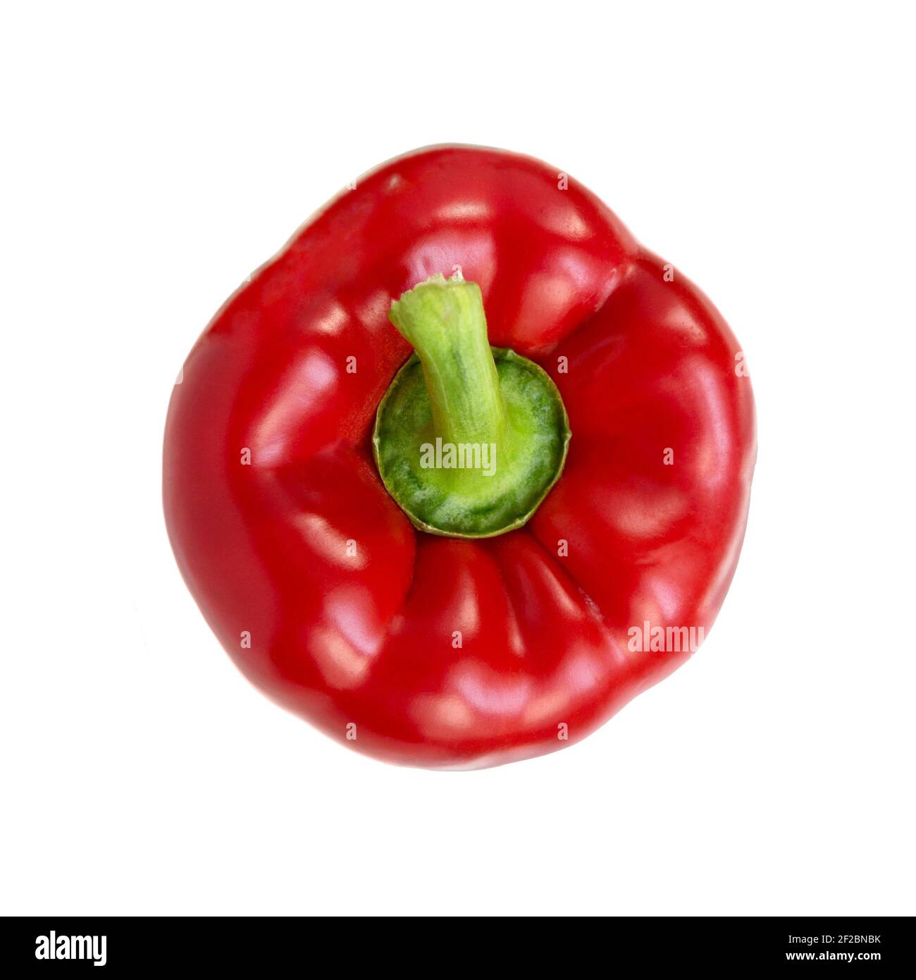 Poivre isolé sur fond blanc. Paprika. Poivron rouge. Poivrons rouges doux. Vue de dessus. Banque D'Images