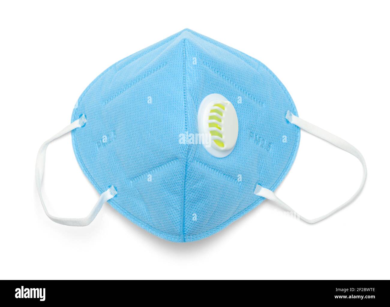 Masque bleu Mediacl P2,5 avec découpe de la vue avant de l'évent. Banque D'Images