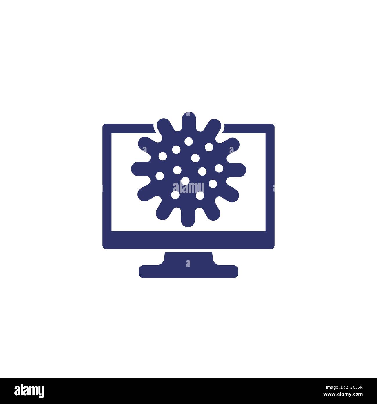 icône de recherche de virus sur blanc Illustration de Vecteur