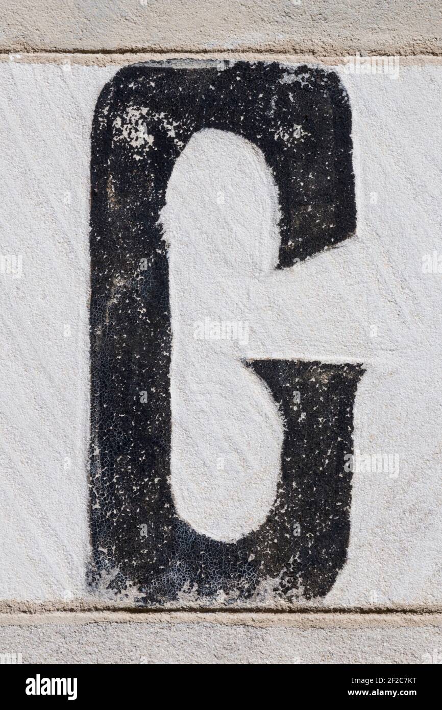 Lettre G d'un tableau publicitaire historique Banque D'Images