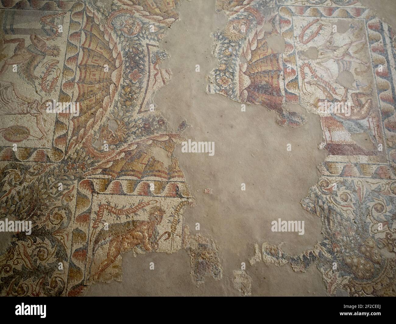 Mosaïque de la Villa Romana del Tellaro Banque D'Images