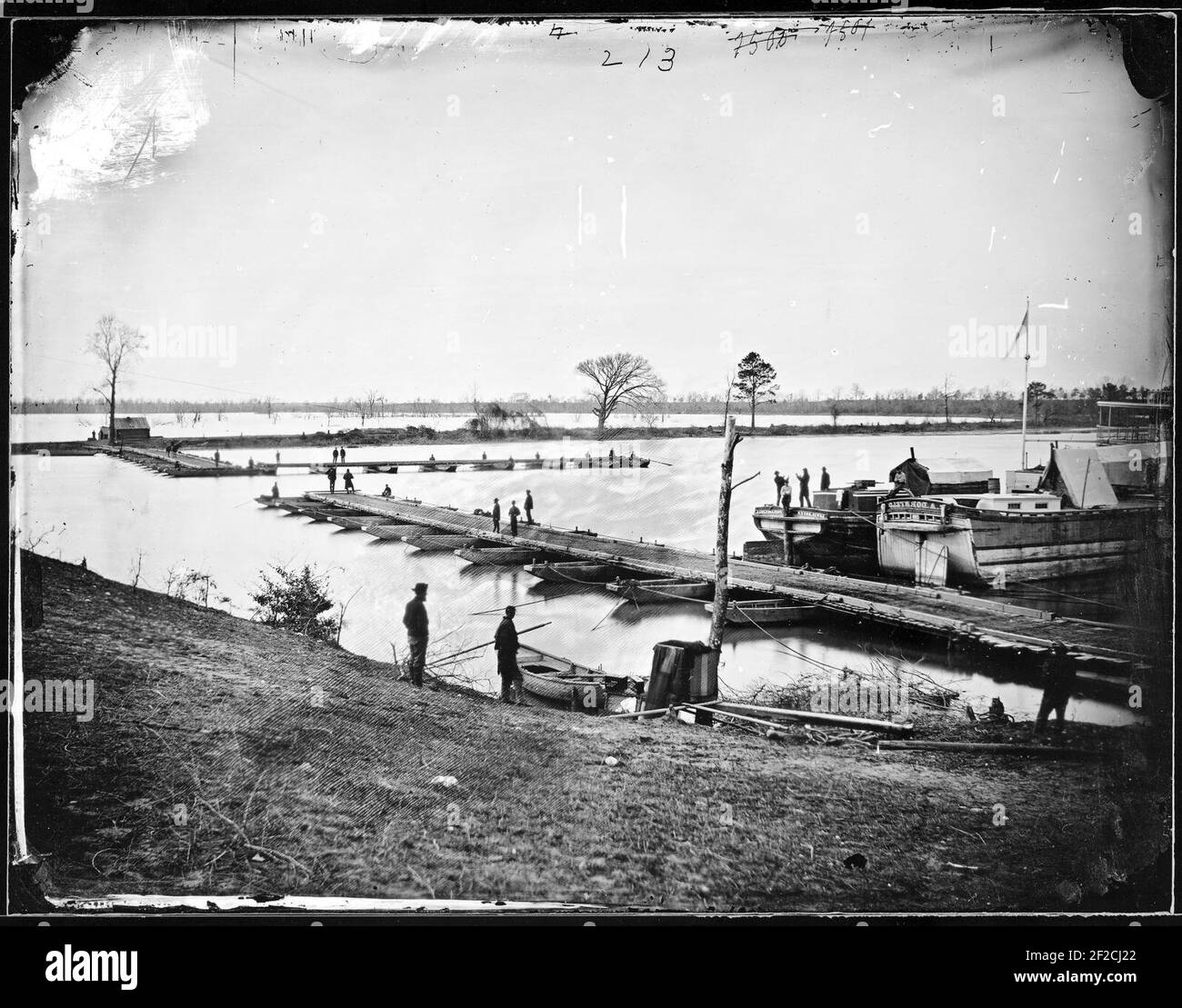 Pont ponton sur la rivière James, Virginie (3996131772). Banque D'Images