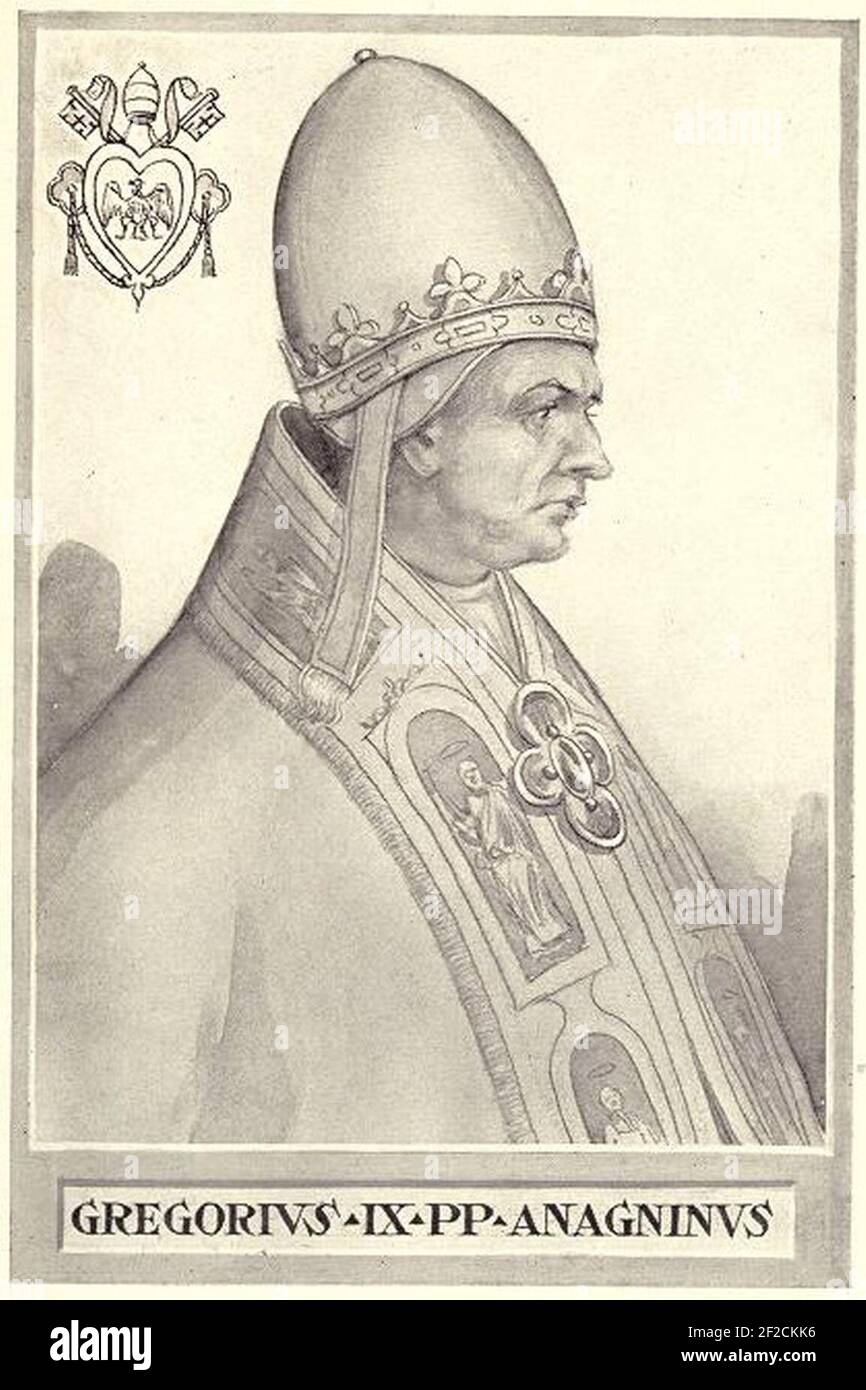 Le pape Gregory IX Banque D'Images