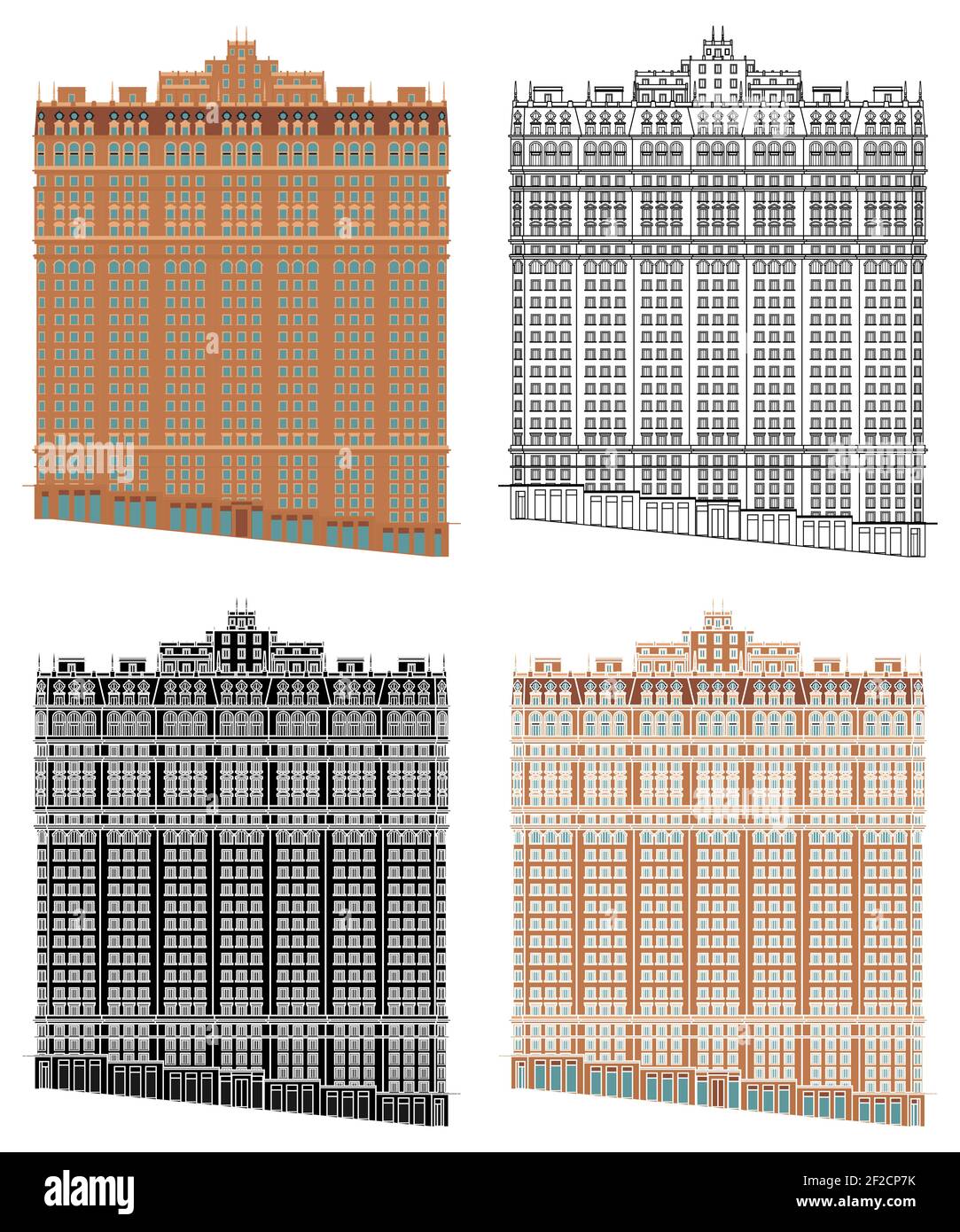 Bâtiment Martinelli à Sao Paulo, Brésil Illustration de Vecteur