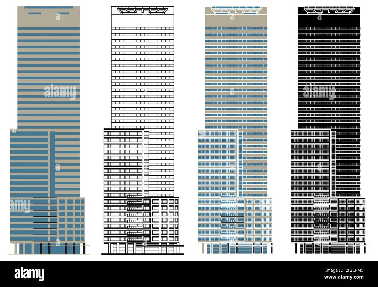 E tour bâtiment à Sao Paulo, Brésil Illustration de Vecteur