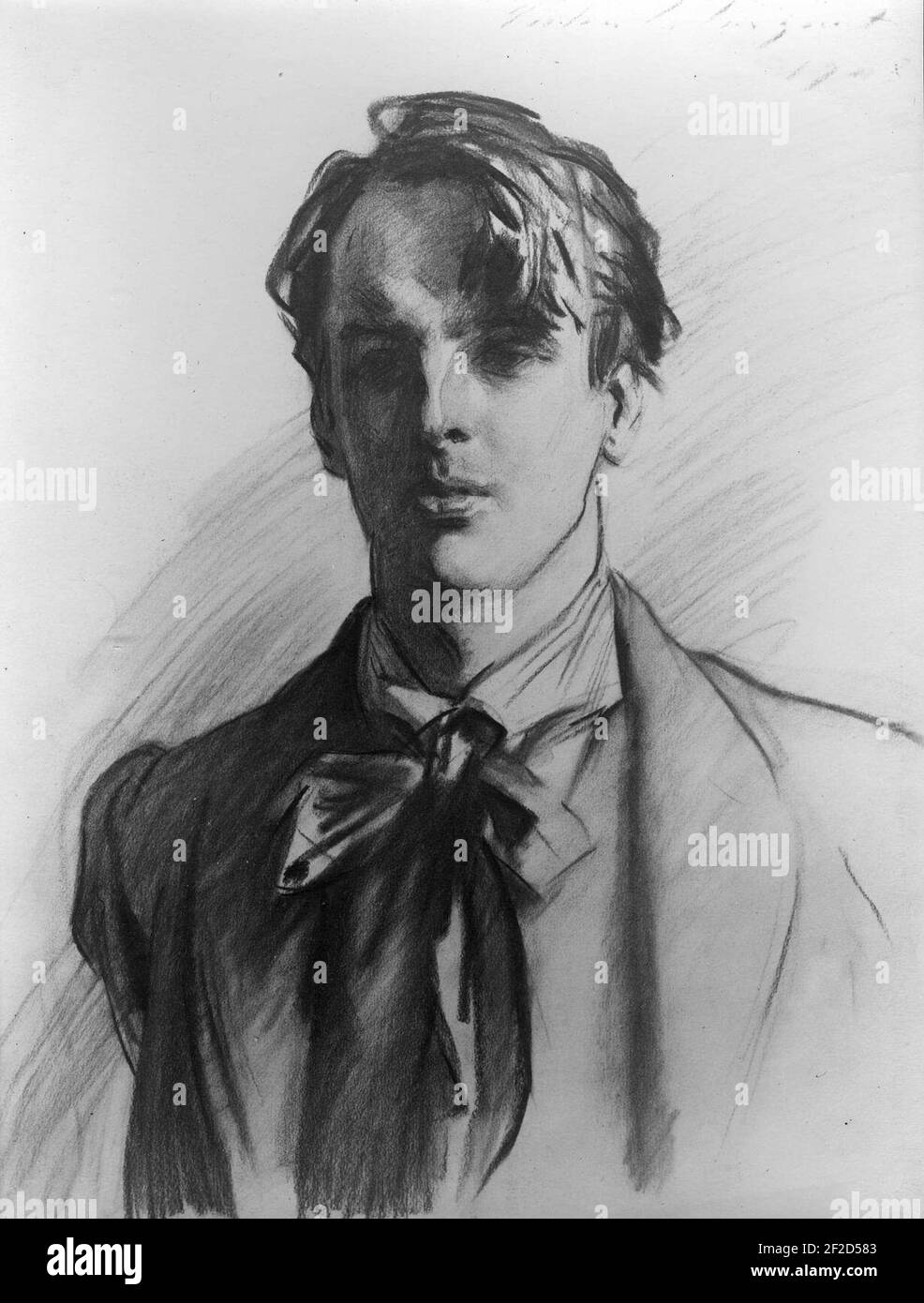 Dessin portrait de WB Yeats par JS Sargent. Banque D'Images