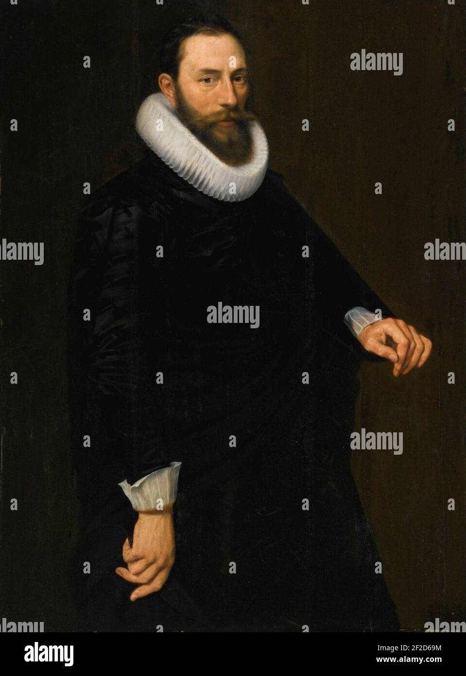 Portrait d'un homme à barbe, trois quarts de longueur, portant une ruff de Cornelis van der Voort. Banque D'Images