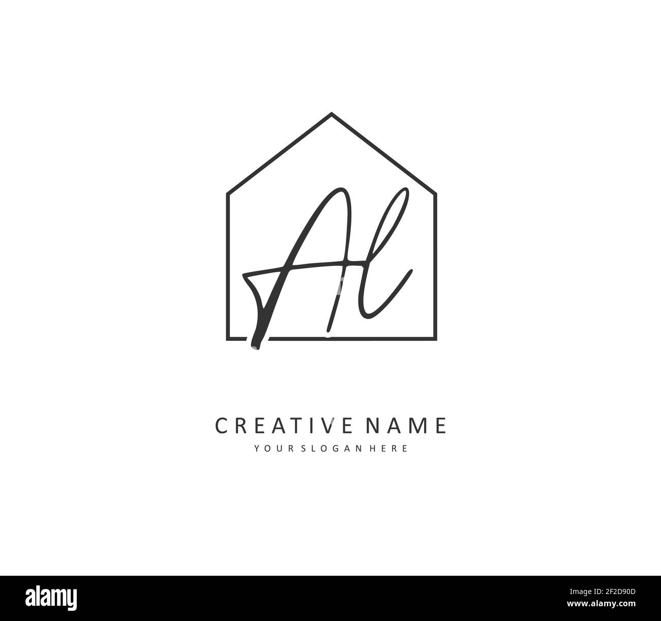 AL lettre initiale écriture manuscrite et logo de signature. Un concept d'écriture manuscrite logo initial avec élément de modèle. Illustration de Vecteur