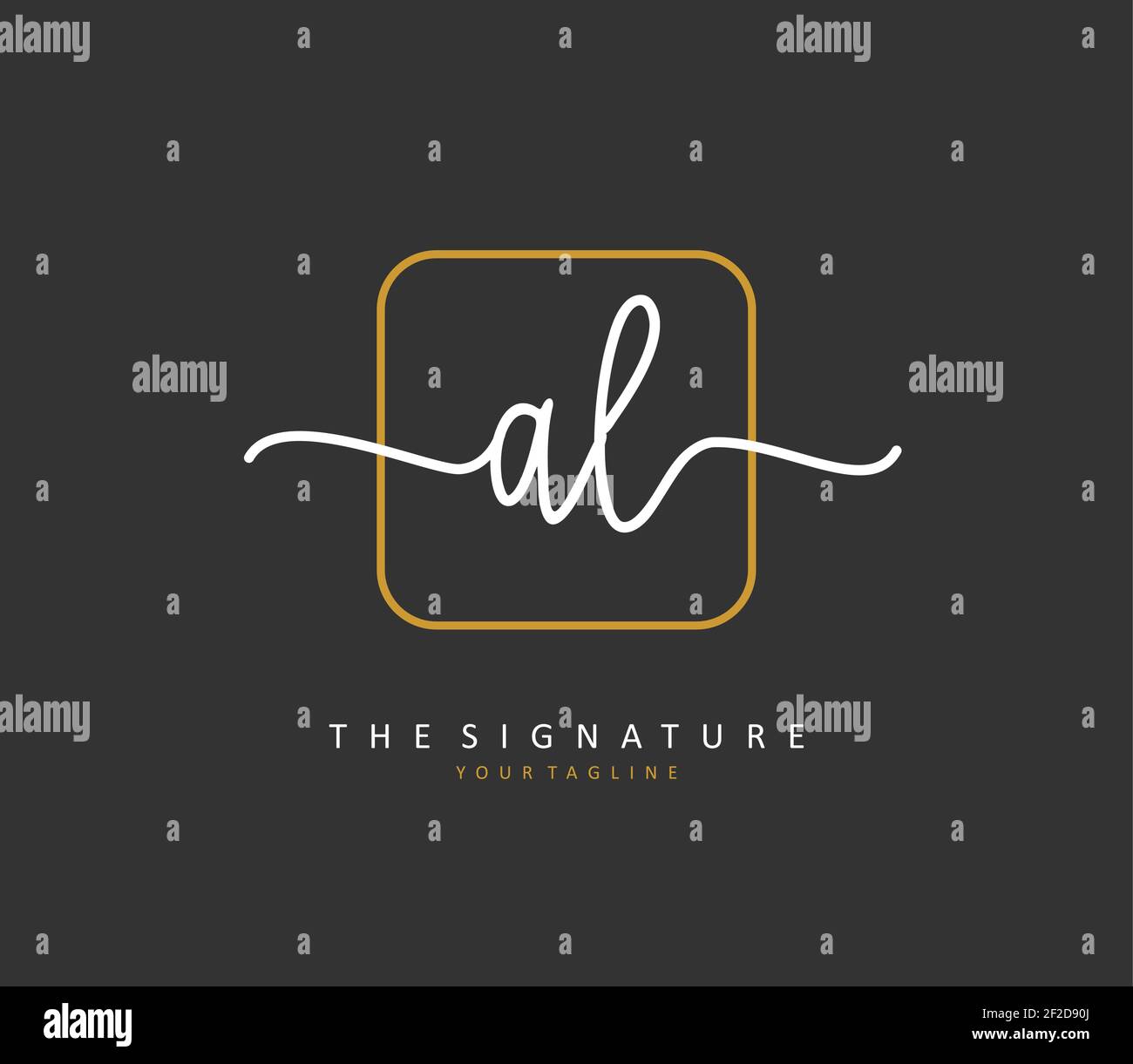 AL lettre initiale écriture manuscrite et logo de signature. Un concept d'écriture manuscrite logo initial avec élément de modèle. Illustration de Vecteur