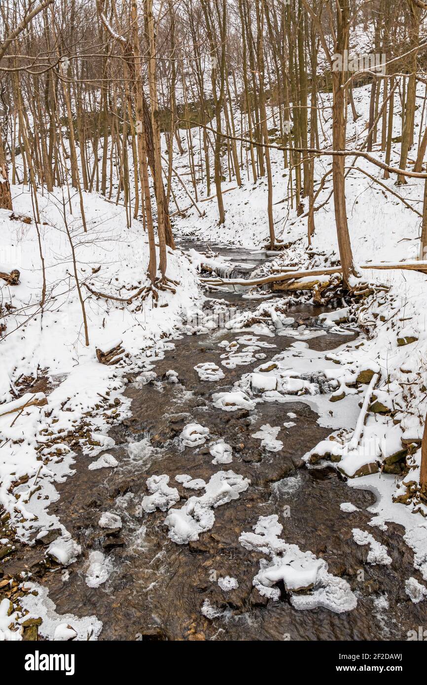 Sherman Falls Hamilton Ontario Canada en hiver Banque D'Images