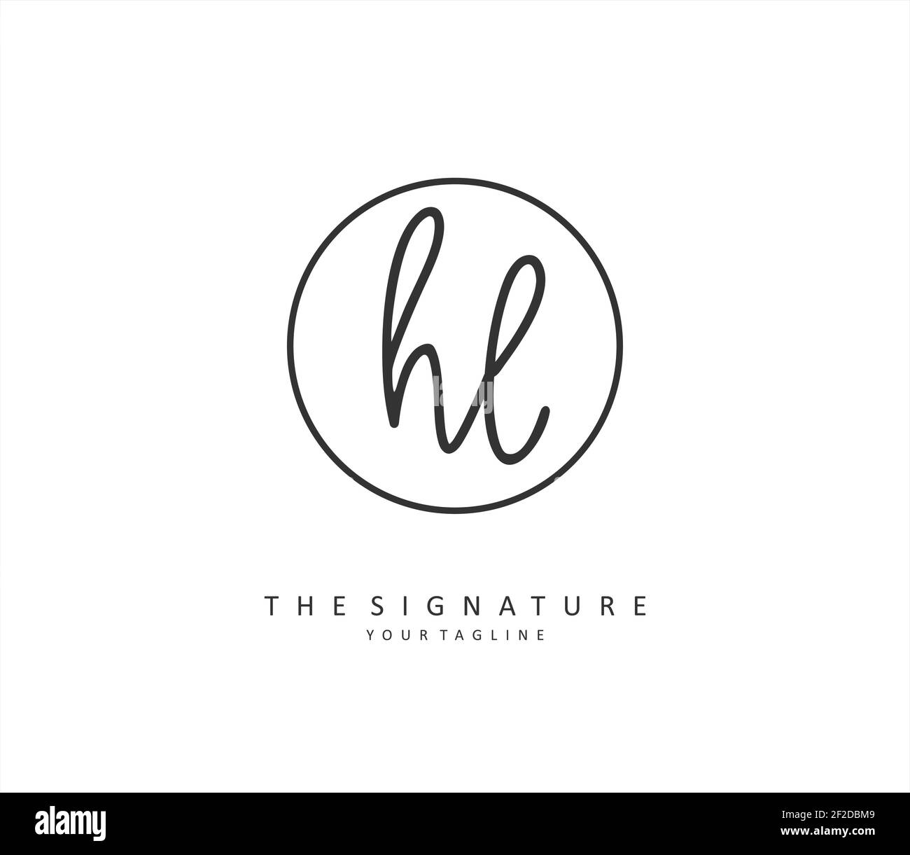 HL lettre initiale écriture manuscrite et logo de signature. Un concept d'écriture manuscrite logo initial avec élément de modèle. Illustration de Vecteur