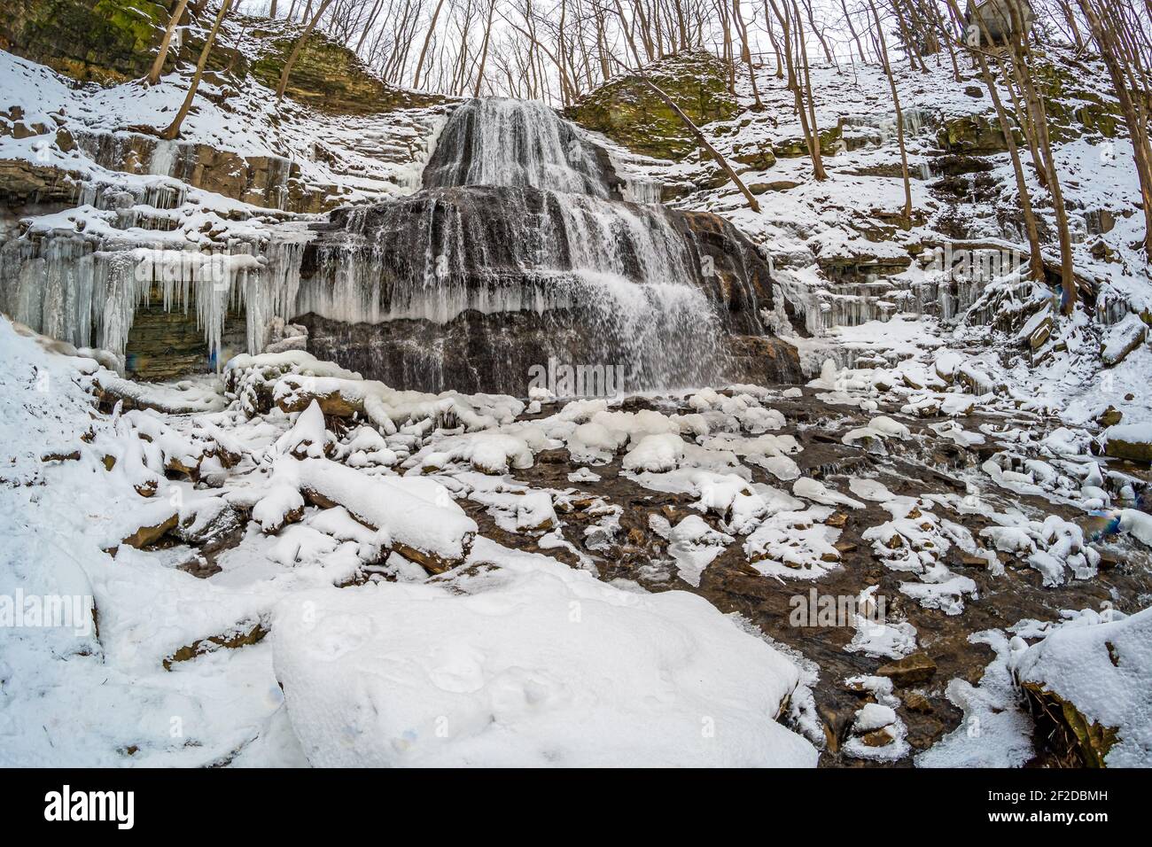 Sherman Falls Hamilton Ontario Canada en hiver Banque D'Images