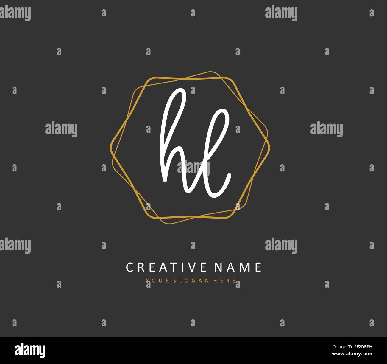 HL lettre initiale écriture manuscrite et logo de signature. Un concept d'écriture manuscrite logo initial avec élément de modèle. Illustration de Vecteur
