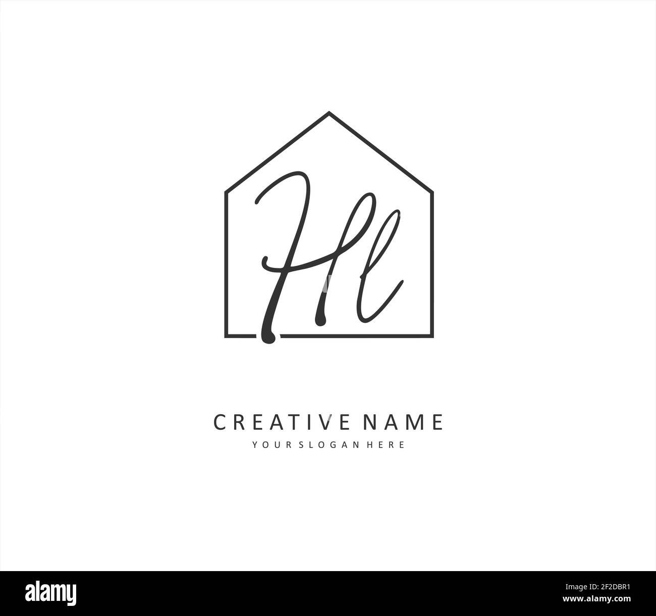 HL lettre initiale écriture manuscrite et logo de signature. Un concept d'écriture manuscrite logo initial avec élément de modèle. Illustration de Vecteur