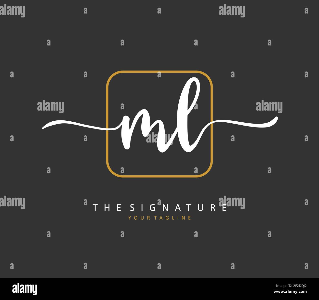 ML écriture manuscrite initiale et logo de signature. Un concept d'écriture manuscrite logo initial avec élément de modèle. Illustration de Vecteur